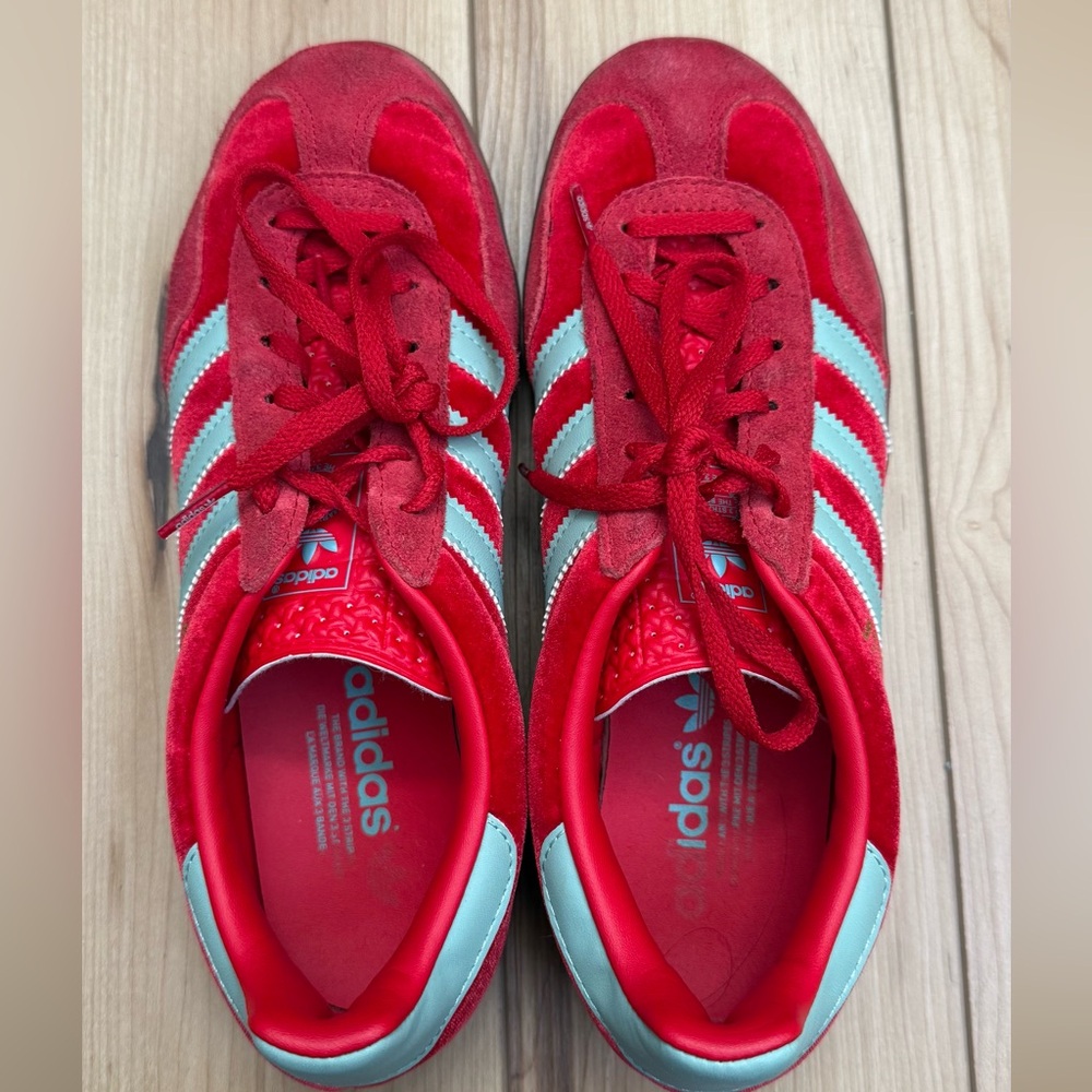 Adidas Gazelle Indoor Better Scarlet red velvet suede and Hazy Green - Picture 2 of 15
